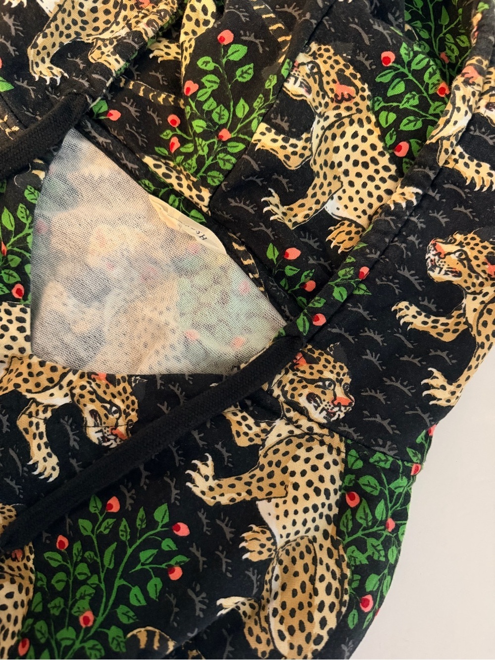 Printfresh Bagheera Hoodie Sweatshirt Size Medium Black Leopard Cheetah Cotton